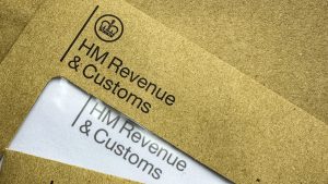 Brown envelope stamped with HM Revenue & Customs logo